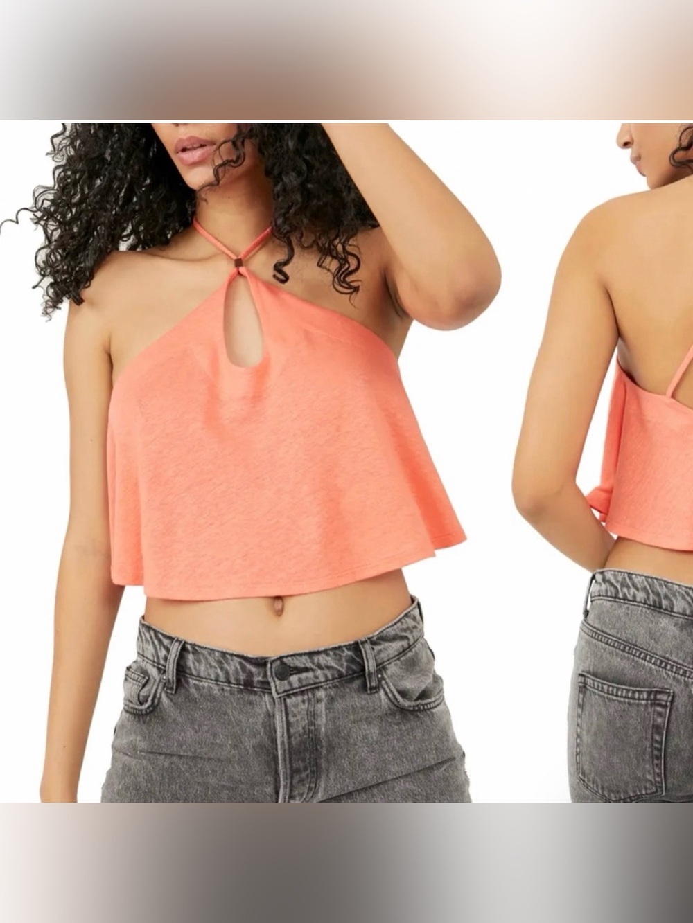 FREE PEOPLE Halter tank top Long Week in WaterMelon color